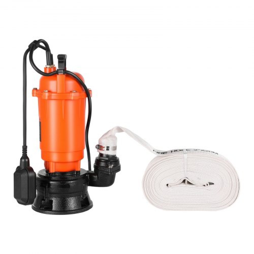 Υποβρύχια αντλία απορριμμάτων VEVOR 1500W, 21000 L/H, Υποβρύχια αντλία αποχέτευσης από χυτοσίδηρο με αυτόματο διακόπτη πλωτήρα, Max Lift 18M, Αποστράγγιση βρώμικου καθαρού νερού, για πισίνες, κήπο, λίμνη, πλημμυρισμένες περιοχές