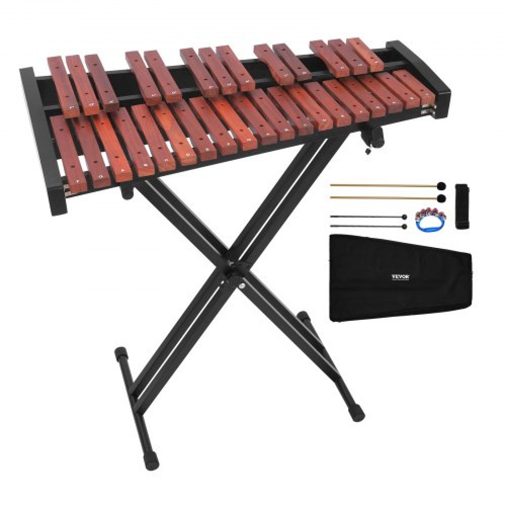 Ξυλόφωνο VEVOR Glockenspiel, 32 νότες, ξύλινο επαγγελματικό όργανο κρουστών ξυλοφώνου, με ρυθμιζόμενο ύψος, 4 σφυρί, τσάντα μεταφοράς, κιτ μουσικών οργάνων για αρχάριους για ενήλικες και παιδιά