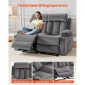 Ανακλινόμενος καναπές VEVOR Loveseat, Ηλεκτρικός ανακλινόμενος καναπές με θέρμανση και μασάζ, Ηλεκτρικός βελούδινος καναπές με θύρες USB, ποτηροθήκες και πλαϊνές τσάντες, διπλή καρέκλα Loveseat για σαλόνι, γκρι