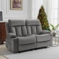 Ανακλινόμενος καναπές VEVOR Loveseat, Ηλεκτρικός ανακλινόμενος καναπές με θέρμανση και μασάζ, Ηλεκτρικός βελούδινος καναπές με θύρες USB, ποτηροθήκες και πλαϊνές τσάντες, διπλή καρέκλα Loveseat για σαλόνι, γκρι