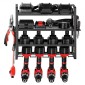 Βάση τοίχου VEVOR Power Tool Organizer, ράφι αποθήκευσης 4 επιπέδων με 4 θήκες για τρυπάνια, θήκη εργαλείων και ράφι αποθήκευσης με κατσαβίδι, οργάνωση εργαλείων γκαράζ για γκαράζ, πάγκο εργασίας και εργαστήριο