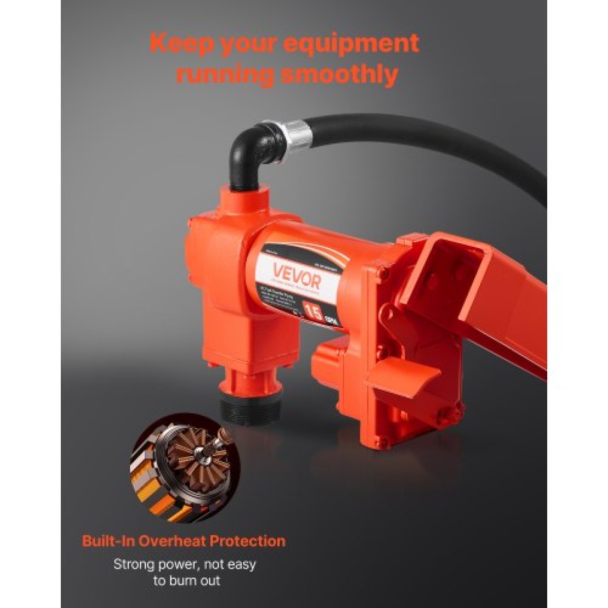 Αντλία μεταφοράς καυσίμου VEVOR 230V, 15 GPM 57 L/min, AC Electric Oil Transfer Pump, με αυτόματο κλείσιμο ακροφύσιο καυσίμου & σωλήνα εκκένωσης, κιτ υψηλής ροής για μείγματα βενζίνης, ντίζελ, κηροζίνης, βιοντίζελ, αιθανόλης