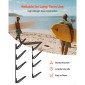 Βάση τοίχου VEVOR Surfboard, Οριζόντια σχάρα σανίδας 4 επιπέδων για αποθήκευση και οθόνη, ρυθμιζόμενο ύψος μεταλλική βάση στήριξης, θήκη Surf για Snowboard, Kiteboard, Shortboard, Σκι