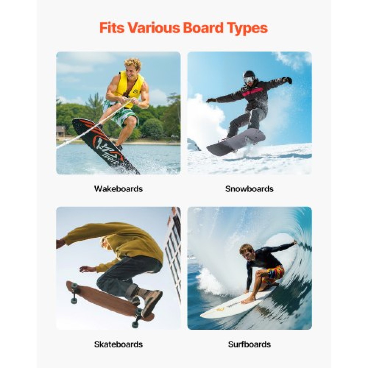 Βάση τοίχου VEVOR Surfboard, 5 επιπέδων κάθετη σχάρα για αποθήκευση και οθόνη, ρυθμιζόμενη μεταλλική βάση στήριξης με σφουγγάρι, θήκη για σανίδα σερφ για Snowboard, Kiteboard, Shortboard