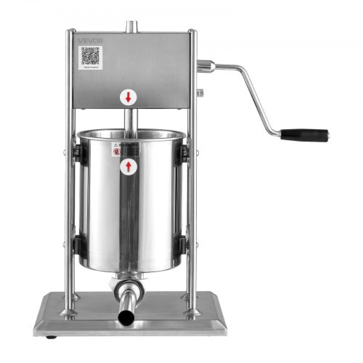 VEVOR Manual Sausage Stuffer, 22 LBS / 10 L Vertical Meat Stuffer, Dual-Speed ​​Sausage Stuffer Meat filler, Inox Heavy Duty filler with 5 Stuffing Tube, για Εμπορική & οικιακή χρήση