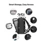 VEVOR Vacuum Travel Backpack, 35L, Vacuum Seal Compression Backpack με αντλία αέρα, Πολλαπλές τσέπες & θήκες, Αδιάβροχη χειραποσκευή βαλίτσας, Casual τσάντα προσωπικών αντικειμένων, Μαύρη