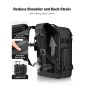 VEVOR Vacuum Travel Backpack, 35L, Vacuum Seal Compression Backpack με αντλία αέρα, Πολλαπλές τσέπες & θήκες, Αδιάβροχη χειραποσκευή βαλίτσας, Casual τσάντα προσωπικών αντικειμένων, Μαύρη