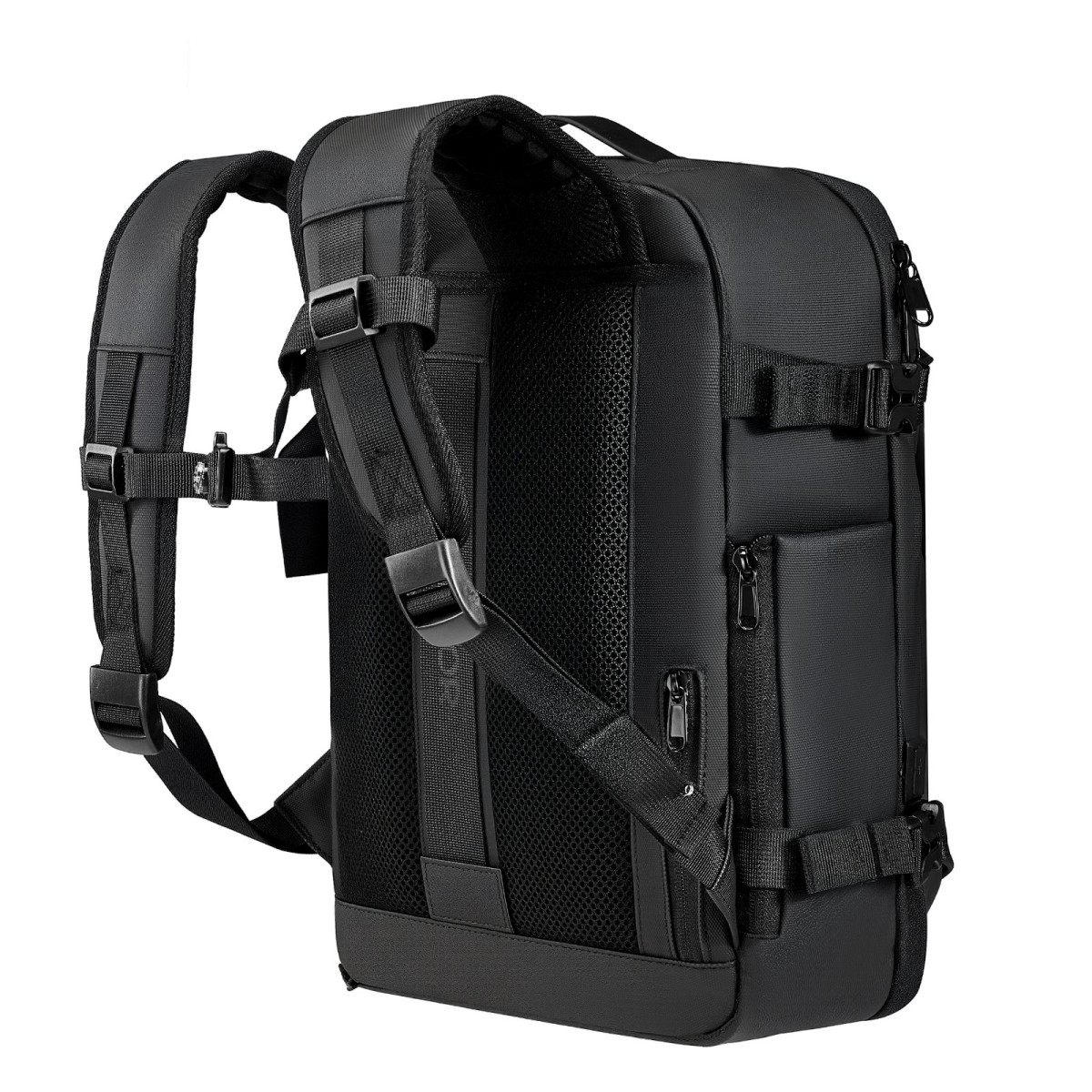 VEVOR Vacuum Travel Backpack, 35L, Vacuum Seal Compression Backpack με αντλία αέρα, Πολλαπλές τσέπες & θήκες, Αδιάβροχη χειραποσκευή βαλίτσας, Casual τσάντα προσωπικών αντικειμένων, Μαύρη