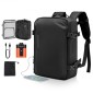 VEVOR Vacuum Travel Backpack, 35L, Vacuum Seal Compression Backpack με αντλία αέρα, Πολλαπλές τσέπες & θήκες, Αδιάβροχη χειραποσκευή βαλίτσας, Casual τσάντα προσωπικών αντικειμένων, Μαύρη