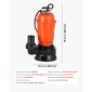 Υποβρύχια αντλία απορριμμάτων VEVOR 550W, 18000 L/H, Υποβρύχια αντλία αποχέτευσης από χυτοσίδηρο με 2 σε κατάθλιψη, 10M Max Lift, Αποστράγγιση βρώμικου καθαρού νερού, για πισίνες, κήπο, λίμνη, υπόγειο, πλημμυρισμένες περιοχές