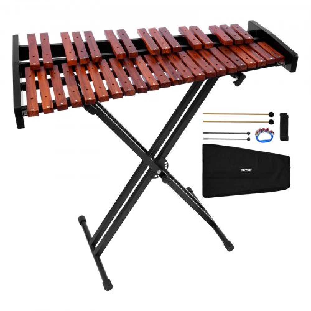 Ξυλόφωνο VEVOR Glockenspiel, 37 νότες, Ξύλινο επαγγελματικό όργανο κρουστών ξυλόφωνου, με ρυθμιζόμενο ύψος, 4 σφυρί, τσάντα μεταφοράς, κιτ μουσικών οργάνων για αρχάριους για ενήλικες και παιδιά
