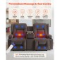Ανακλινόμενος καναπές VEVOR Loveseat, Ηλεκτρικός ανακλινόμενος καναπές με θέρμανση & μασάζ, Ηλεκτρικός ανακλινόμενος καναπές σουέτ με κεντρική κονσόλα, θύρες USB, ποτηροθήκες & πλαϊνές τσάντες, διπλή καρέκλα Loveseat για σαλόνι