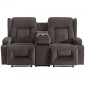 Ανακλινόμενος καναπές VEVOR Loveseat, Ηλεκτρικός ανακλινόμενος καναπές με θέρμανση & μασάζ, Ηλεκτρικός ανακλινόμενος καναπές σουέτ με κεντρική κονσόλα, θύρες USB, ποτηροθήκες & πλαϊνές τσάντες, διπλή καρέκλα Loveseat για σαλόνι