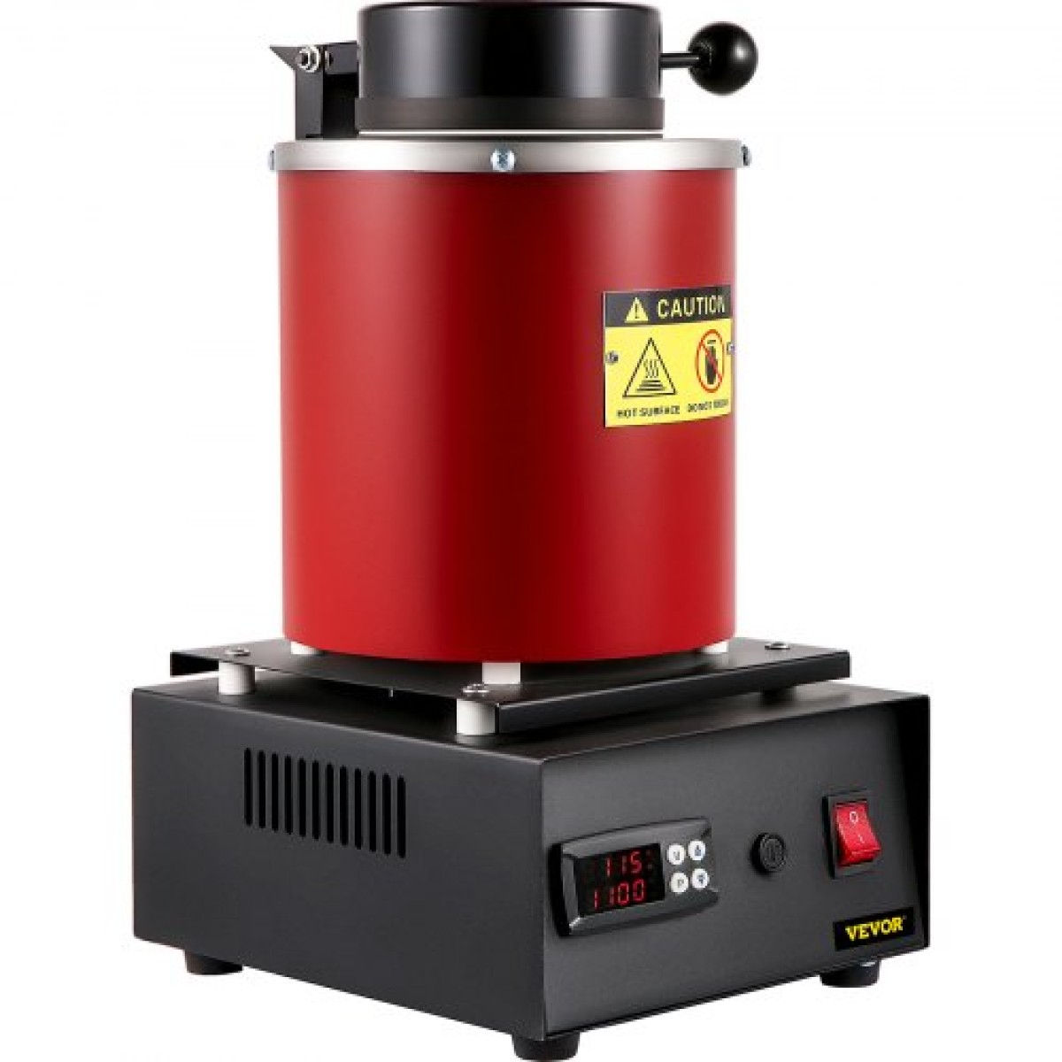 Κλίβανος τήξης χρυσού VEVOR, 1350W, μέγιστη θερμοκρασία 1150 ℃, ψηφιακός ηλεκτρικός φούρνος τήξης, με κεραμικό χωνευτήριο 3 kg, μήτρα πλινθωμάτων και γάντια, για επεξεργασία χρυσού, αργύρου, χαλκού, αλουμινίου