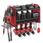 Βάση τοίχου VEVOR Power Tool Organizer, ράφι αποθήκευσης 3 επιπέδων με 4 θήκες τρυπανιού, θήκη εργαλείων και ράφι αποθήκευσης με πλαϊνά μανταλάκια, οργάνωση εργαλείων γκαράζ για γκαράζ, πάγκο εργασίας και εργαστήριο
