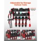 Βάση τοίχου VEVOR Power Tool Organizer, ράφι αποθήκευσης 3 επιπέδων με 4 θήκες τρυπανιού, θήκη εργαλείων και ράφι αποθήκευσης με πλαϊνά μανταλάκια, οργάνωση εργαλείων γκαράζ για γκαράζ, πάγκο εργασίας και εργαστήριο