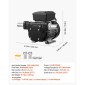 VEVOR Oil Transfer Pump 230V, 16 GPM 60 L/min, AC Electric Fuel Transfer Pump for Diesel Kerosene Biodiesel, 8 ft/2,4 m Max Suction Lift, 45 ft/13,7 m Max Lift, για Οχήματα, Εργοτάξια, Φάρμες
