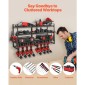 VEVOR Power Tool Organizer Βάση τοίχου, ράφι αποθήκευσης 4 επιπέδων με 8 θήκες για τρυπάνια, βάση εργαλείων και θήκη αποθήκευσης με κατσαβίδι, οργάνωση εργαλείων γκαράζ για γκαράζ, πάγκο εργασίας και εργαστήριο