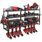 VEVOR Power Tool Organizer Βάση τοίχου, ράφι αποθήκευσης 4 επιπέδων με 8 θήκες για τρυπάνια, βάση εργαλείων και θήκη αποθήκευσης με κατσαβίδι, οργάνωση εργαλείων γκαράζ για γκαράζ, πάγκο εργασίας και εργαστήριο