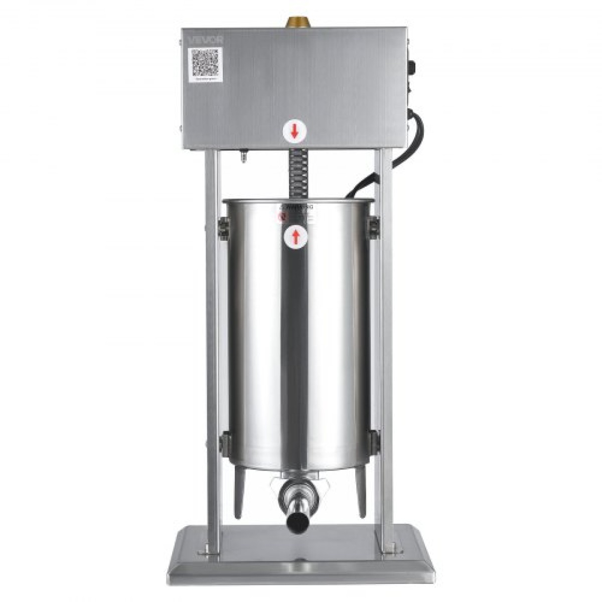 VEVOR Electric Sausage Stuffer, 33 LBS / 15 L Vertical Meat Stuff, Stepless Speed ​​Control and Foot Pedal, Inox Heavy Duty Γεμιστικό Λουκάνικου με 4 Σωλήνες Γέμισης, για Εμπορική & Οικιακή χρήση