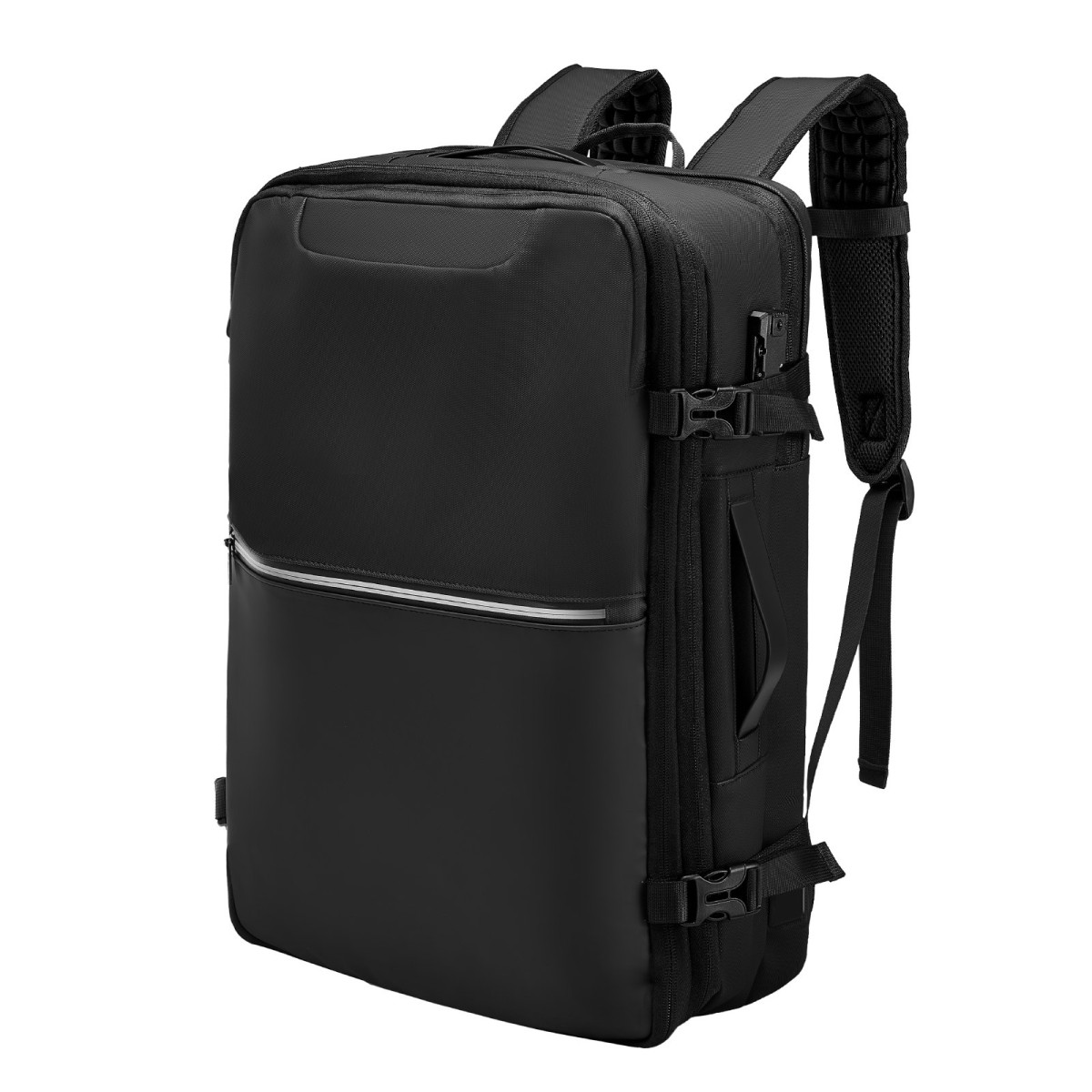 VEVOR Vacuum Travel Backpack, 80L, Επεκτάσιμο Σακίδιο Ταξιδίου συμπίεσης Vacuum Seal με αντλία, με κλειδαριά εγκεκριμένη από TSA, Airback Vacpack, Αδιάβροχη χειραποσκευή, για επαγγελματικούς λόγους, Μαύρο