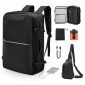 VEVOR Vacuum Travel Backpack, 80L, Επεκτάσιμο Σακίδιο Ταξιδίου συμπίεσης Vacuum Seal με αντλία, με κλειδαριά εγκεκριμένη από TSA, Airback Vacpack, Αδιάβροχη χειραποσκευή, για επαγγελματικούς λόγους, Μαύρο