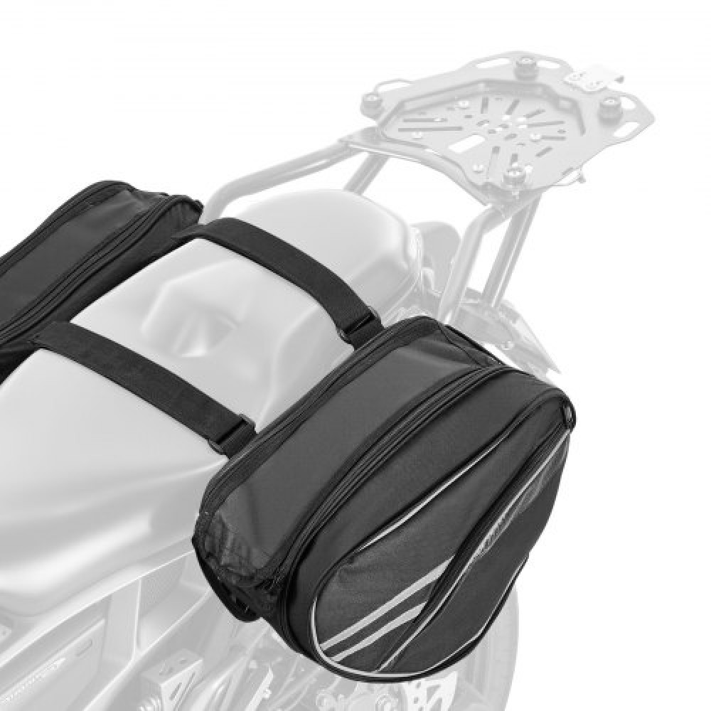VEVOR Motorcycle Saddlebag, 30 L (15 L x 2) Πλαϊνή τσάντα σέλας μεγάλης χωρητικότητας με αδιάβροχο κάλυμμα βροχής και ιμάντες, συμβατό με τις περισσότερες μοτοσυκλέτες, τσάντα αποθήκευσης αποσκευών για σπορ μοτοσυκλέτα εξωτερικού χώρου, μαύρο