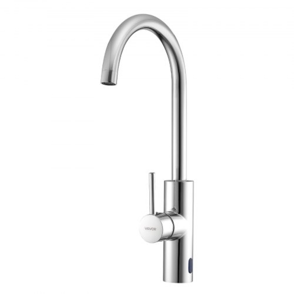 Βρύση νεροχύτη VEVOR Touchless Kitchen Bar, βρύση μπάνιου με αυτόματο αισθητήρα κίνησης μονής λαβής, ευέλικτο περιστρεφόμενο μίξερ κρύου ζεστού νερού Hands-free για σωλήνα 9,5 mm, επιχρωμιωμένο ασήμι
