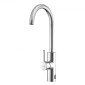 Βρύση νεροχύτη VEVOR Touchless Kitchen Bar, βρύση μπάνιου με αυτόματο αισθητήρα κίνησης μονής λαβής, ευέλικτο περιστρεφόμενο μίξερ κρύου ζεστού νερού Hands-free για σωλήνα 9,5 mm, επιχρωμιωμένο ασήμι