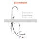 Βρύση νεροχύτη VEVOR Touchless Kitchen Bar, βρύση μπάνιου με αυτόματο αισθητήρα κίνησης μονής λαβής, ευέλικτο περιστρεφόμενο μίξερ κρύου ζεστού νερού Hands-free για σωλήνα 9,5 mm, επιχρωμιωμένο ασήμι