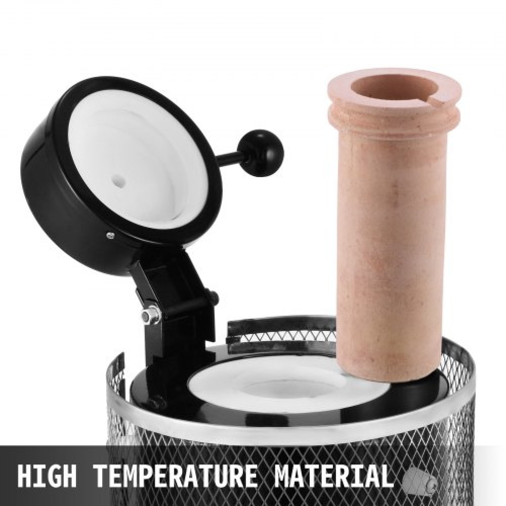 VEVOR Gold Melting Furnace, 1350W, 1150℃ Max Temperature, Digital Electric Melting Furnace Machine, with 1 kg Ceramic Crucible, for Casting Refining Precious Metals, Melts Gold, Silver, Aluminum