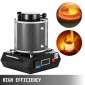 Φούρνος τήξης χρυσού VEVOR, 1350W, μέγιστη θερμοκρασία 1150℃, ψηφιακή ηλεκτρική μηχανή φούρνου τήξης, με κεραμικό χωνευτήριο 1 kg, για χύτευση εξευγενισμού πολύτιμων μετάλλων, λιώνει χρυσό, ασήμι, αλουμίνιο