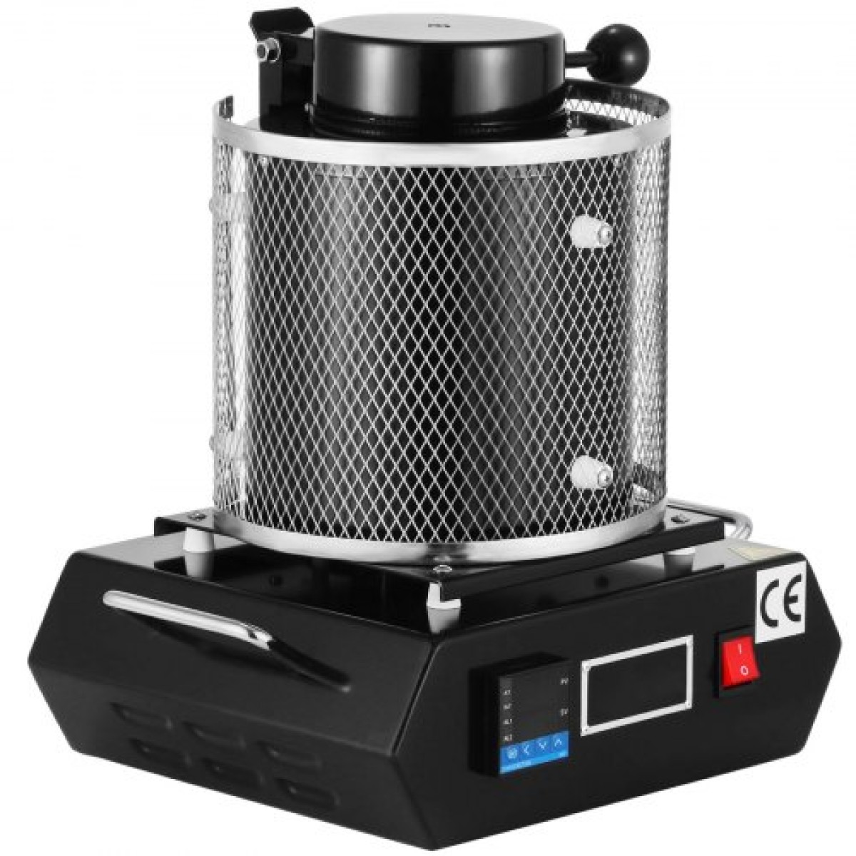 Φούρνος τήξης χρυσού VEVOR, 1350W, μέγιστη θερμοκρασία 1150℃, ψηφιακή ηλεκτρική μηχανή φούρνου τήξης, με κεραμικό χωνευτήριο 1 kg, για χύτευση εξευγενισμού πολύτιμων μετάλλων, λιώνει χρυσό, ασήμι, αλουμίνιο