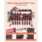 Βάση τοίχου VEVOR Power Tool Organizer, ράφι αποθήκευσης 4 επιπέδων με 8 θήκες για τρυπάνια, θήκη εργαλείων και ράφι αποθήκευσης με πλαϊνούς μανταλάκια, οργάνωση εργαλείων γκαράζ για γκαράζ, πάγκο εργασίας και εργαστήριο
