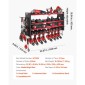 Βάση τοίχου VEVOR Power Tool Organizer, ράφι αποθήκευσης 4 επιπέδων με 8 θήκες για τρυπάνια, θήκη εργαλείων και ράφι αποθήκευσης με πλαϊνούς μανταλάκια, οργάνωση εργαλείων γκαράζ για γκαράζ, πάγκο εργασίας και εργαστήριο