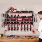 Βάση τοίχου VEVOR Power Tool Organizer, ράφι αποθήκευσης 4 επιπέδων με 8 θήκες για τρυπάνια, θήκη εργαλείων και ράφι αποθήκευσης με πλαϊνούς μανταλάκια, οργάνωση εργαλείων γκαράζ για γκαράζ, πάγκο εργασίας και εργαστήριο