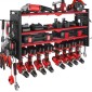 Βάση τοίχου VEVOR Power Tool Organizer, ράφι αποθήκευσης 4 επιπέδων με 8 θήκες για τρυπάνια, θήκη εργαλείων και ράφι αποθήκευσης με πλαϊνούς μανταλάκια, οργάνωση εργαλείων γκαράζ για γκαράζ, πάγκο εργασίας και εργαστήριο