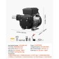 Αντλία μεταφοράς καυσίμου VEVOR 230V, 16 GPM 60 L/min, AC Electric Oil Transfer Pump for Diesel Kerosene Biodiesel, με αυτόματο ακροφύσιο καυσίμου & 2 σωλήνες, 45 ft/13,7 m Max Lift, για οχήματα, εργοτάξια