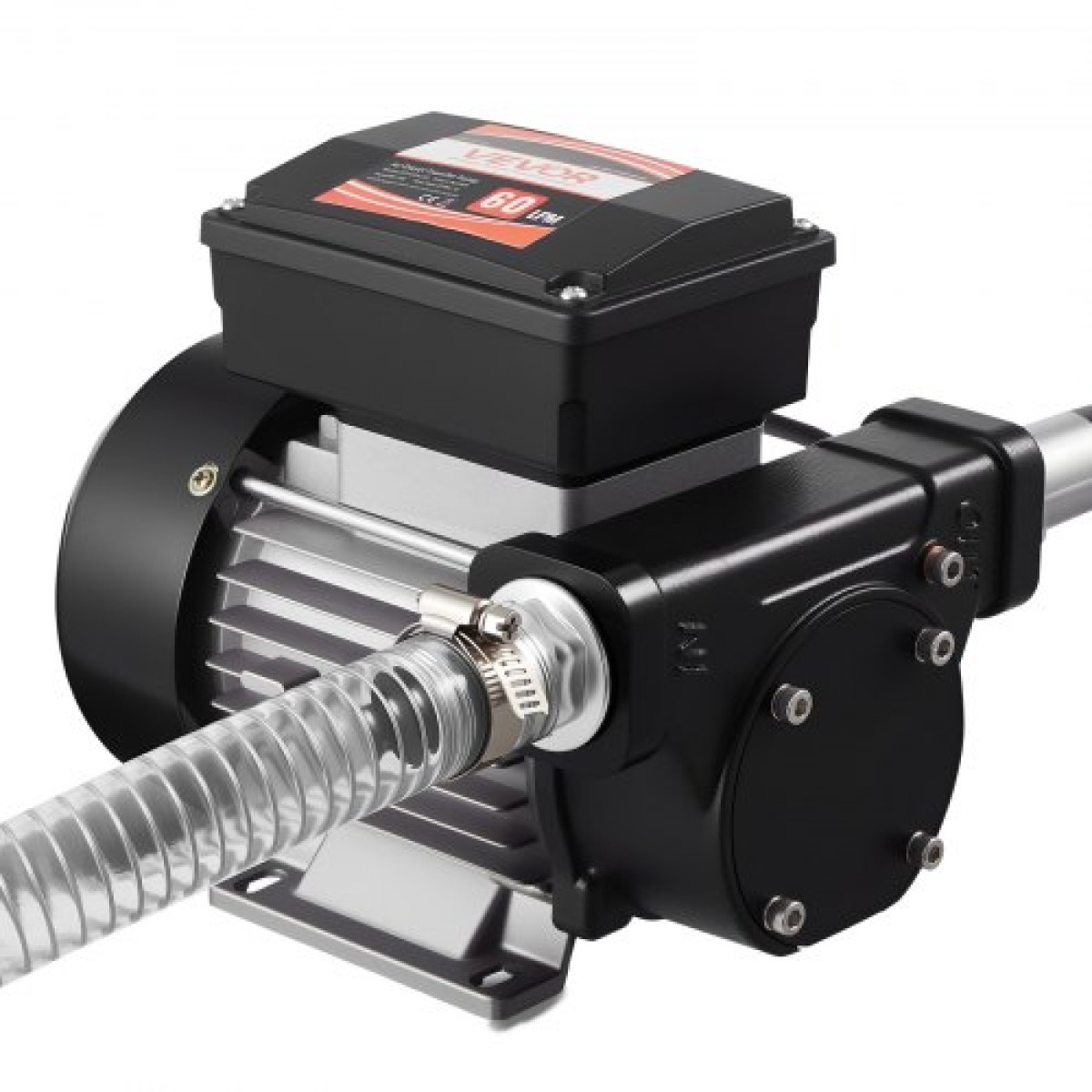 Αντλία μεταφοράς καυσίμου VEVOR 230V, 16 GPM 60 L/min, AC Electric Oil Transfer Pump for Diesel Kerosene Biodiesel, με αυτόματο ακροφύσιο καυσίμου & 2 σωλήνες, 45 ft/13,7 m Max Lift, για οχήματα, εργοτάξια