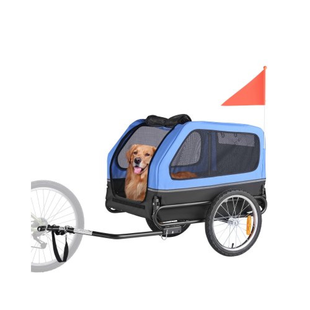 VEVOR Dog Bike Trailer, Supports up to 40 kg, Pet Cart Bicycle Carrier for Small & Large Dogs, Easy Folding Frame with Quick Release Wheel, Universal Bicycle Coupler, Reflector, Flag, Internal Leash