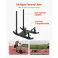 VEVOR Weight Sled, Steel Power Sled, Fitness Strength Training Sleds for Athletic Exercise Improvement Speed, Workout Fitness Equipment with Handle, Συμβατό με πλάκες βάρους 25/51 mm, Μαύρο