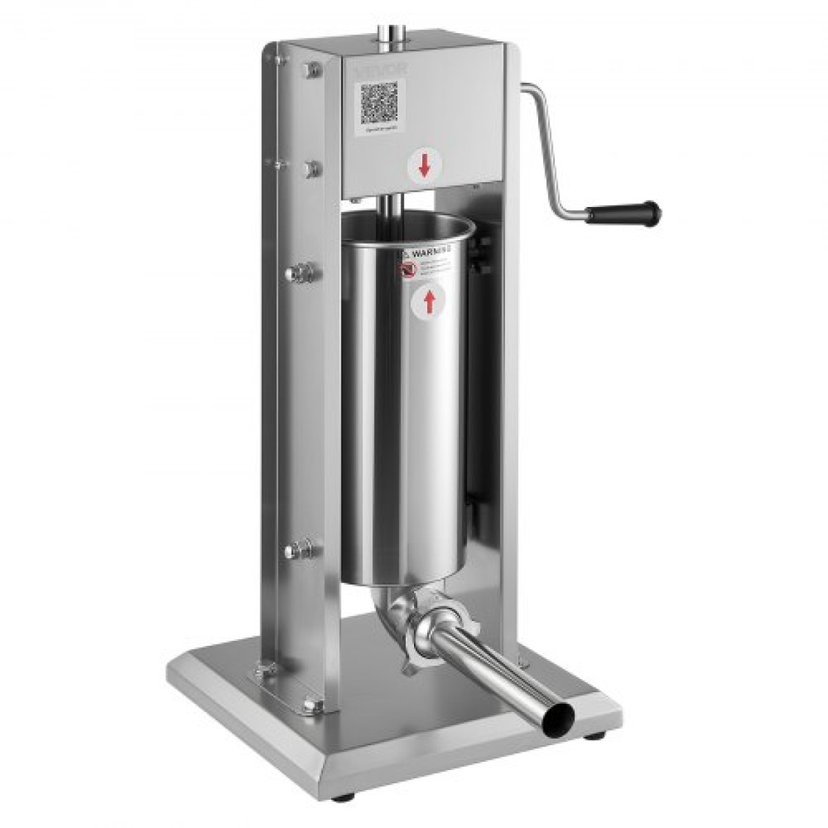 VEVOR Manual Sausage Stuffer, 11 LBS / 5 L Vertical Meat Stuffer, Dual-Speed ​​Sausage Stuffer Meat filler, Inox Heavy Duty filler with 5 Stuffing Tube, για Εμπορική & οικιακή χρήση