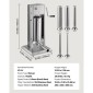 VEVOR Manual Sausage Stuffer, 11 LBS / 5 L Vertical Meat Stuffer, Dual-Speed ​​Sausage Stuffer Meat filler, Inox Heavy Duty filler with 5 Stuffing Tube, για Εμπορική & οικιακή χρήση