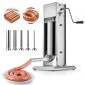 VEVOR Manual Sausage Stuffer, 11 LBS / 5 L Vertical Meat Stuffer, Dual-Speed ​​Sausage Stuffer Meat filler, Inox Heavy Duty filler with 5 Stuffing Tube, για Εμπορική & οικιακή χρήση