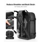 VEVOR Vacuum Travel Backpack, 65L, Επεκτάσιμο Σακίδιο Ταξιδιού Συμπίεσης Vacuum Seal με αντλία, με Εγκεκριμένη κλειδαριά TSA, Airback Vacpack, Αδιάβροχη βαλίτσα μεταφοράς, για επαγγελματικούς λόγους, γκρι