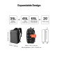 VEVOR Vacuum Travel Backpack, 65L, Επεκτάσιμο Σακίδιο Ταξιδιού Συμπίεσης Vacuum Seal με αντλία, με Εγκεκριμένη κλειδαριά TSA, Airback Vacpack, Αδιάβροχη βαλίτσα μεταφοράς, για επαγγελματικούς λόγους, γκρι