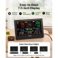 VEVOR 5-σε-1 Wi-Fi Μετεωρολογικός Σταθμός, Οθόνη VA 190,5 mm, Ασύρματος ηλιακός αισθητήρας εξωτερικού χώρου, μετρητής βροχής, εσωτερικός χώρος εξωτερικού χώρου για πρόγνωση καιρού, κατεύθυνση ταχύτητας ανέμου, θερμοκρασία, υγρασία, βροχόπτωση