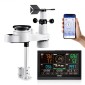 VEVOR 5-σε-1 Wi-Fi Μετεωρολογικός Σταθμός, Οθόνη VA 190,5 mm, Ασύρματος ηλιακός αισθητήρας εξωτερικού χώρου, μετρητής βροχής, εσωτερικός χώρος εξωτερικού χώρου για πρόγνωση καιρού, κατεύθυνση ταχύτητας ανέμου, θερμοκρασία, υγρασία, βροχόπτωση