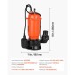 Υποβρύχια αντλία απορριμμάτων VEVOR 1500W, 22800 L/H, Υποβρύχια αντλία αποχέτευσης από χυτοσίδηρο με αυτόματο διακόπτη πλωτήρα, 18M Max Lift, Αποστράγγιση βρώμικου καθαρού νερού, για πισίνες, κήπο, λίμνη, πλημμυρισμένες περιοχές