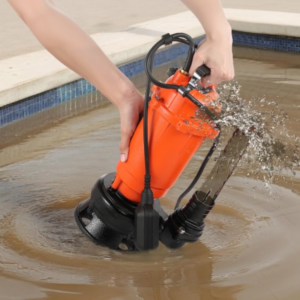 Υποβρύχια αντλία απορριμμάτων VEVOR 1500W, 22800 L/H, Υποβρύχια αντλία αποχέτευσης από χυτοσίδηρο με αυτόματο διακόπτη πλωτήρα, 18M Max Lift, Αποστράγγιση βρώμικου καθαρού νερού, για πισίνες, κήπο, λίμνη, πλημμυρισμένες περιοχές